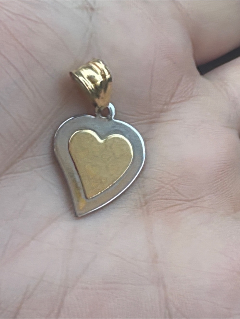 18k gold 750 Antique gold and silver pendant